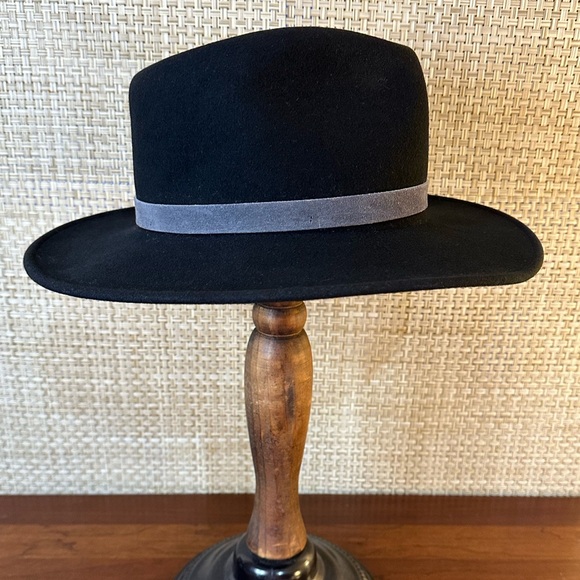 🌟HP🌟VTG 1980s-90s Black Wool Wind River Outback Hat by Bailey Unisex USA M - Picture 6 of 11